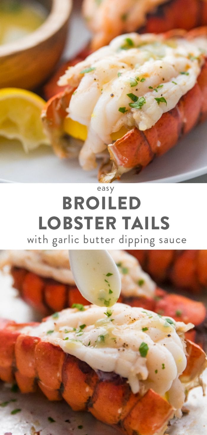 How to Broil Lobster Tails + Garlic Butter Sauce Pinterest image