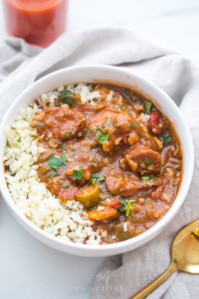 Healthy authentic seafood gumbo