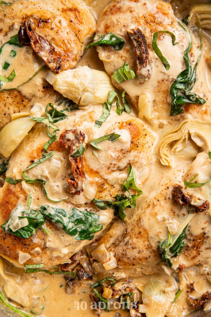 Whole30 Tuscan chicken close-up