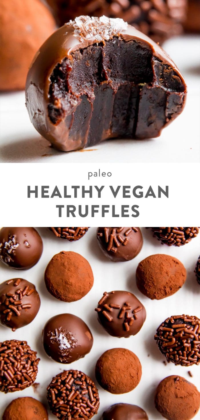 Healthy Vegan Chocolate Truffles Pinterest Image