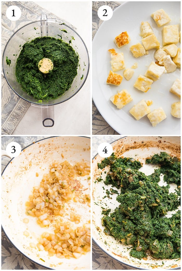 Palak paneer instructions graphic