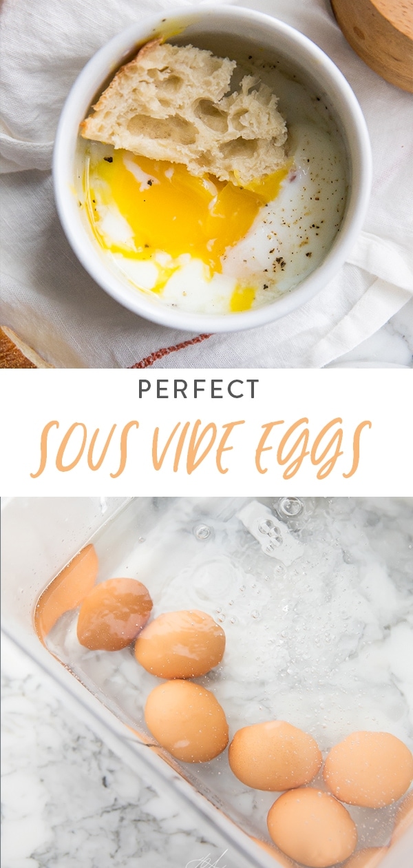 Sous vide eggs Pinterest graphic