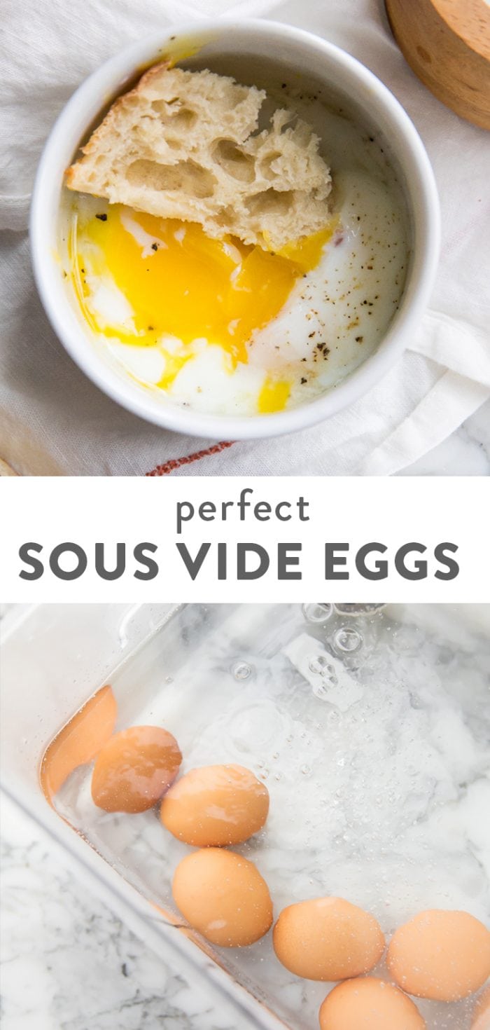 Sous vide eggs Pinterest graphic