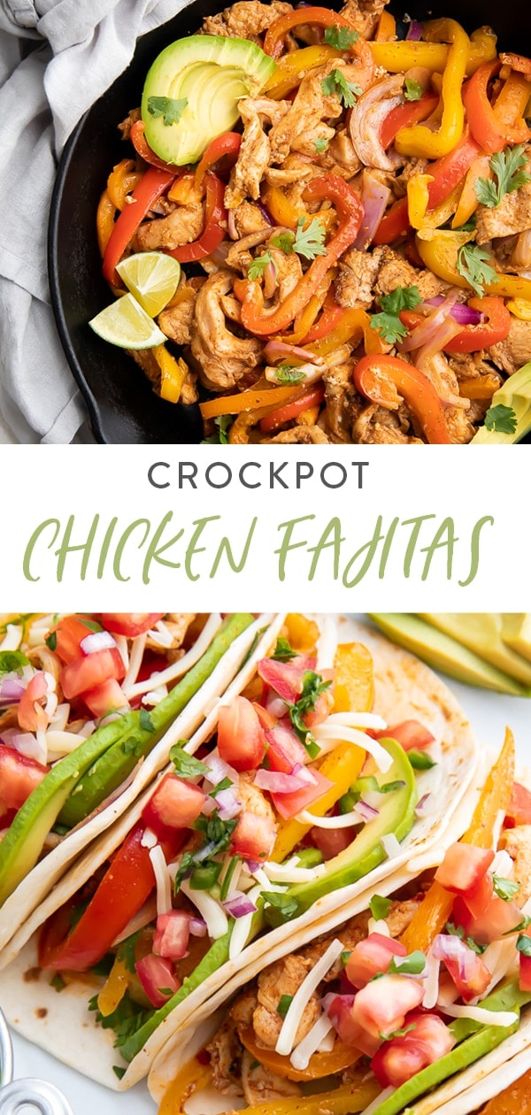 Crockpot Chicken Fajitas Pinterest graphic