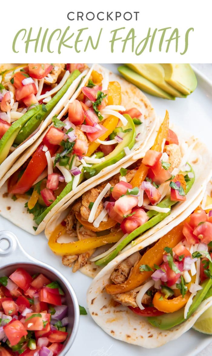 Crockpot Chicken Fajitas Pinterest graphic