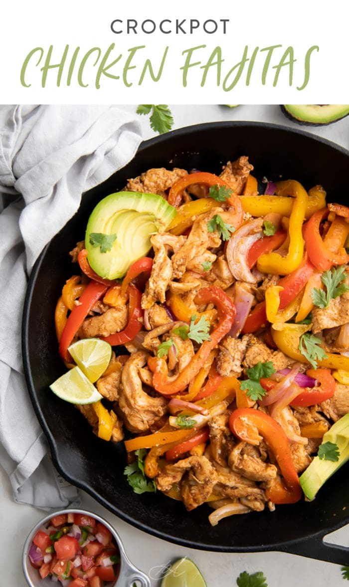 Crockpot Chicken Fajitas Pinterest graphic