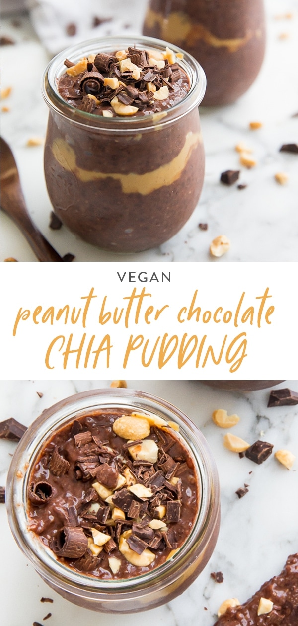 Peanut Butter Chocolate Chia Pudding Pinterest graphic