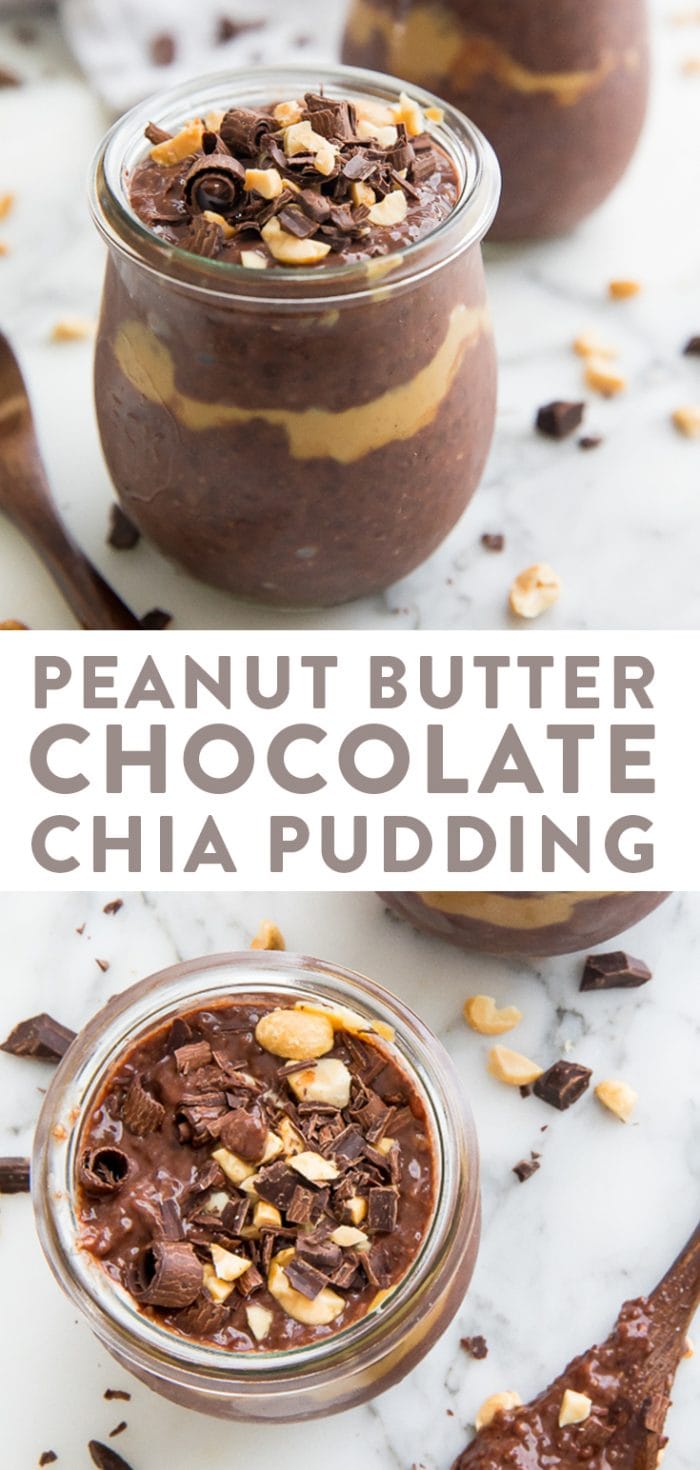 Peanut Butter Chocolate Chia Pudding Pinterest graphic