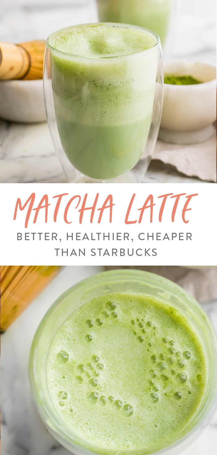 Matcha latte Pinterest graphic