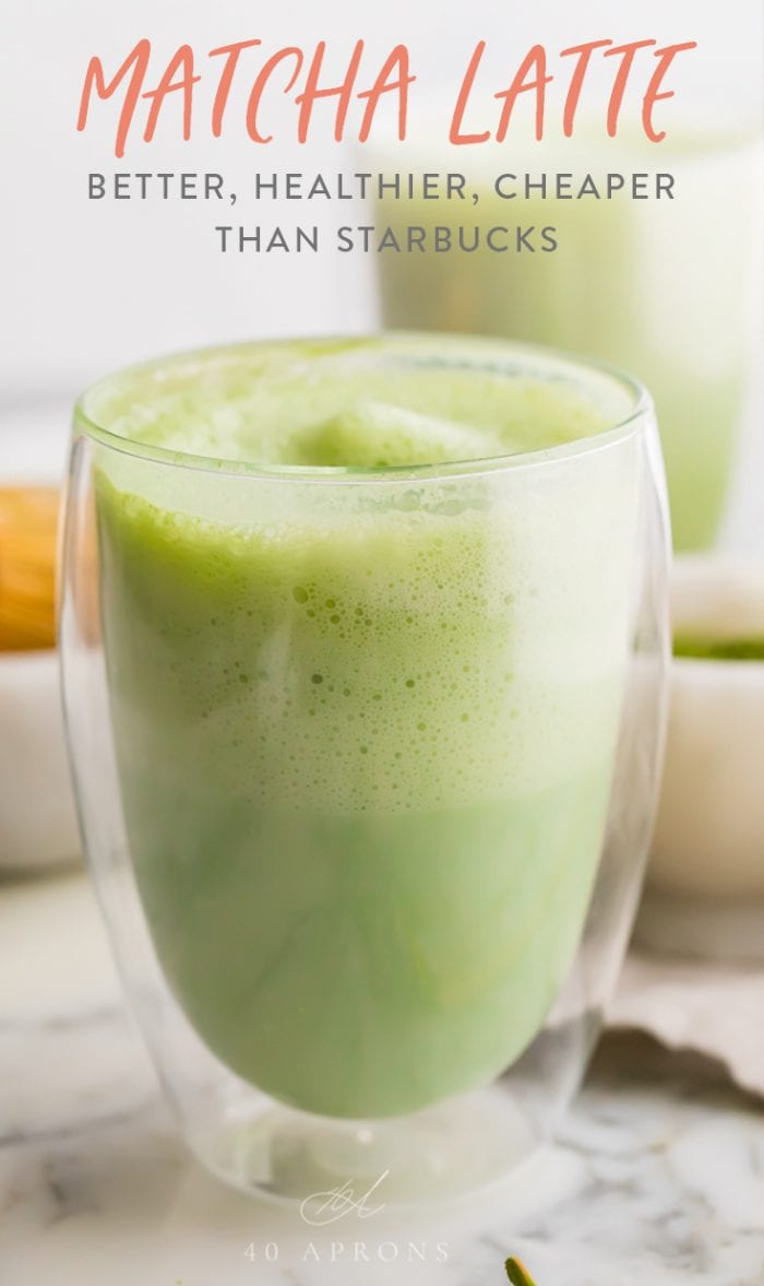 Matcha latte Pinterest graphic