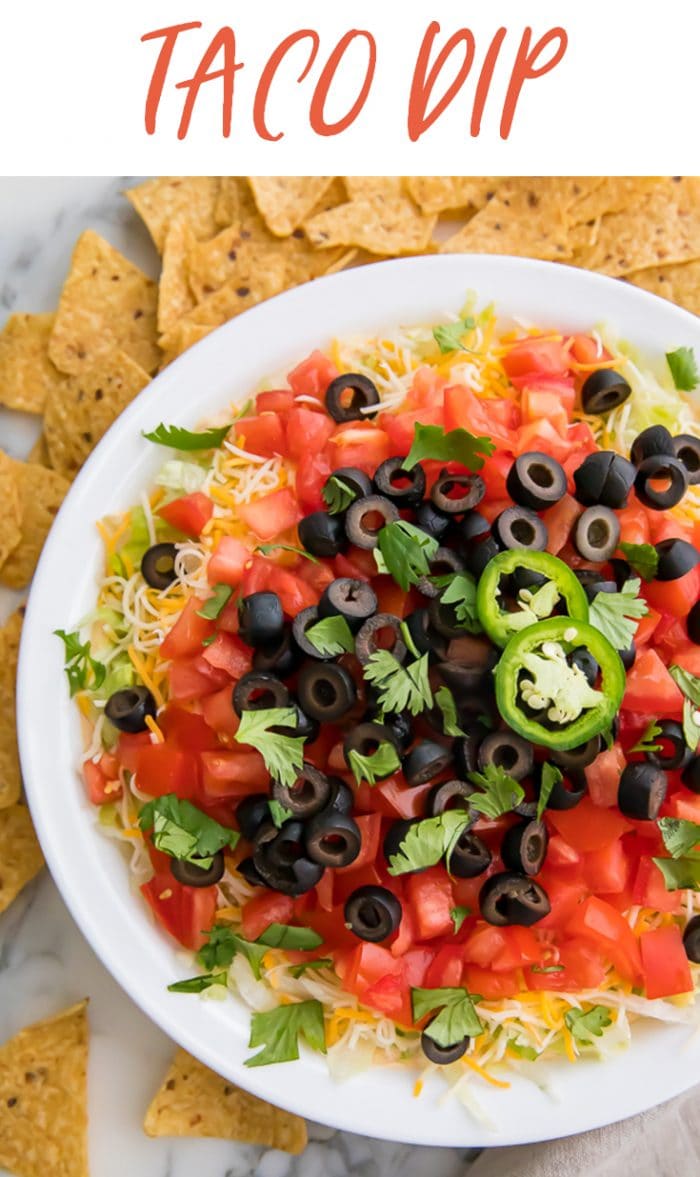 Taco dip Pinterest graphic