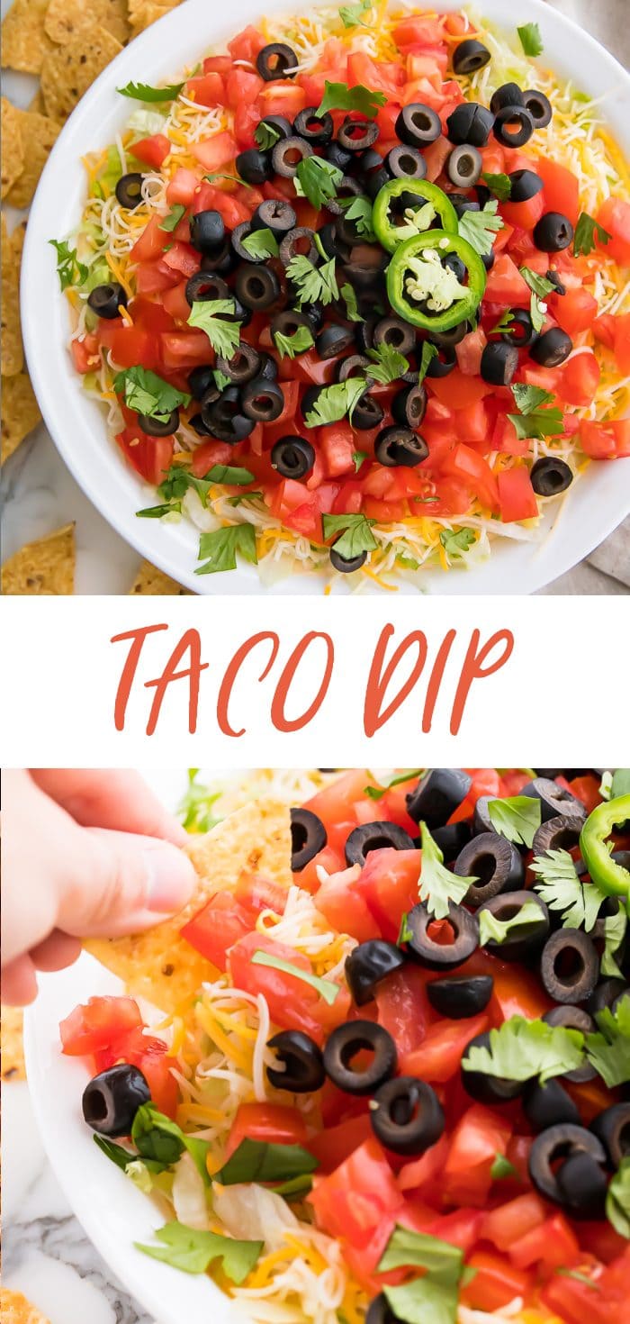 Taco dip Pinterest graphic