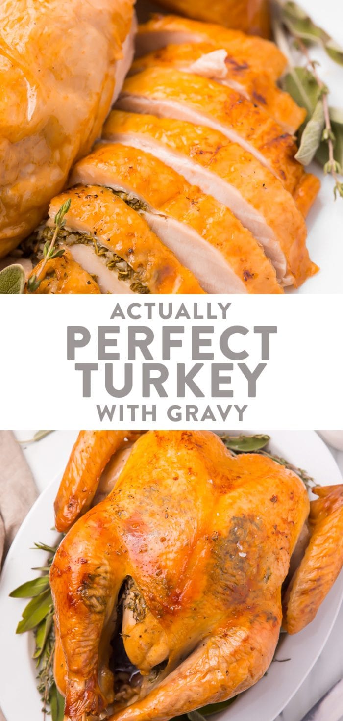 How to cook a turkey and make gravy Pinterest graphic