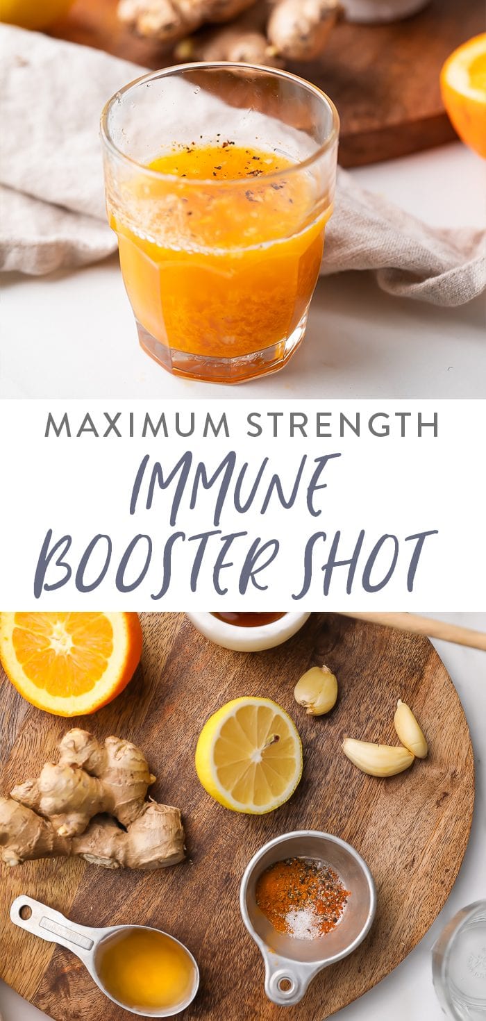 Immune booster shot recipe Pinterest graphic