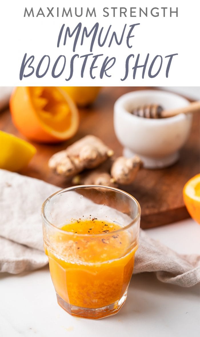 Immune booster shot recipe Pinterest graphic