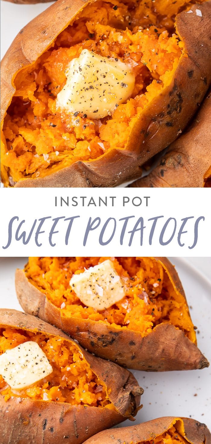 Instant Pot sweet potatoes Pinterest graphic