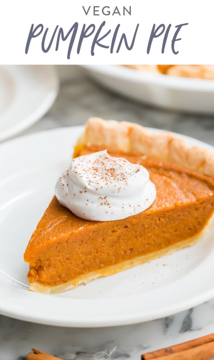 Vegan pumpkin pie Pinterest graphic