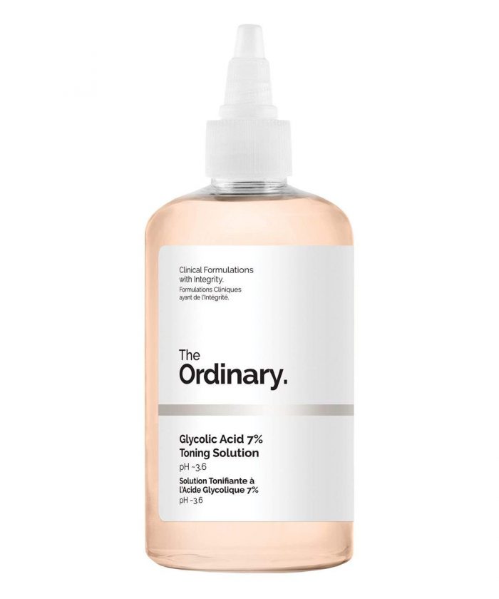 a bottle of The Ordinary Glycolic Acid Toner against a white background