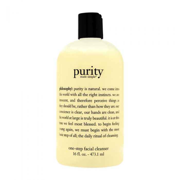 a bottle of purity all natural facial cleanser against a white background