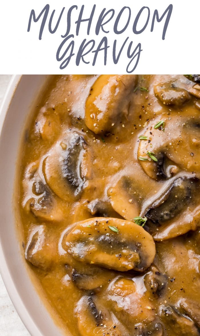 Mushroom gravy Pinterest graphic