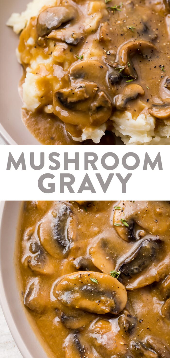 Mushroom gravy Pinterest graphic