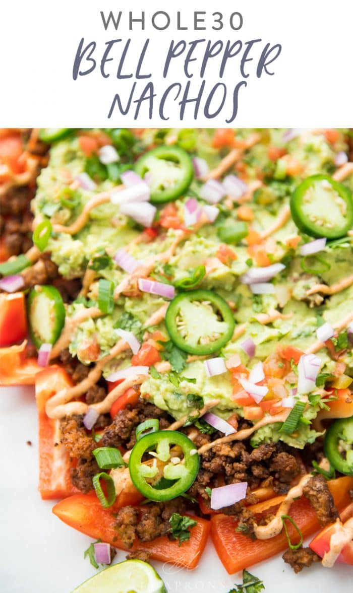 Bell Pepper Nachos (Whole30) Pinterest graphic