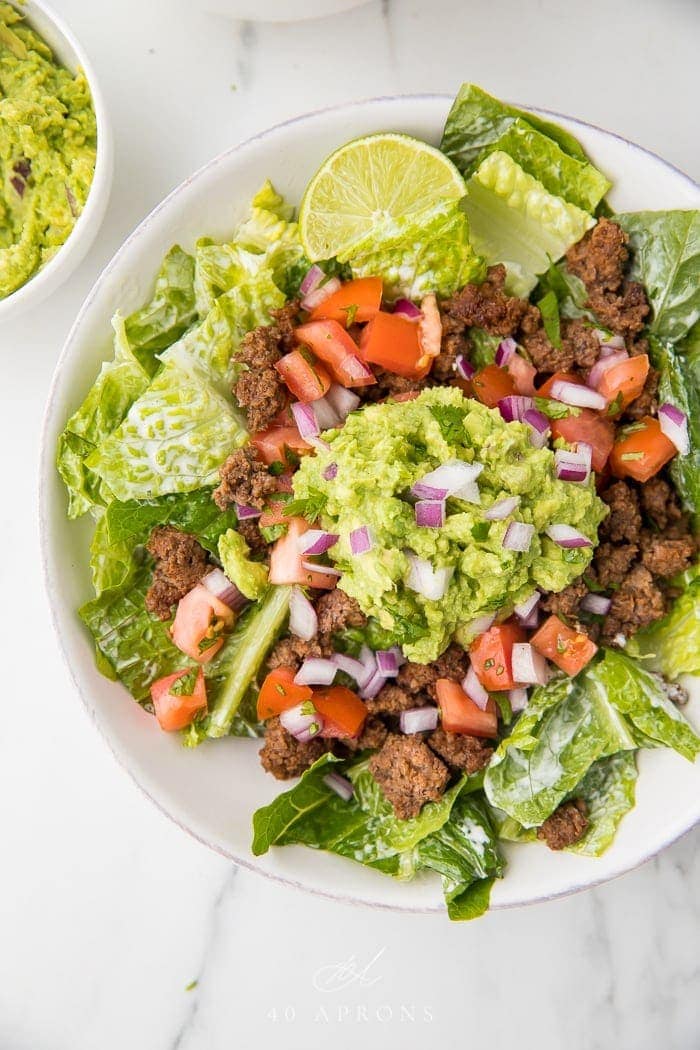 Healthy Taco Salad ready to eat