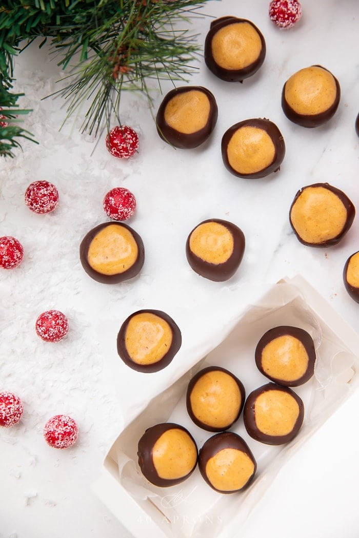 keto buckeyes on a white background