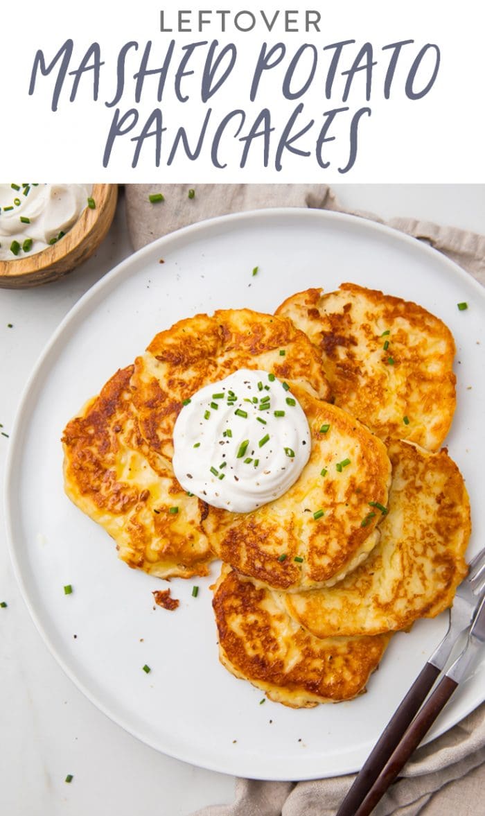 Leftover mashed potato pancakes recipe pinterest graphic