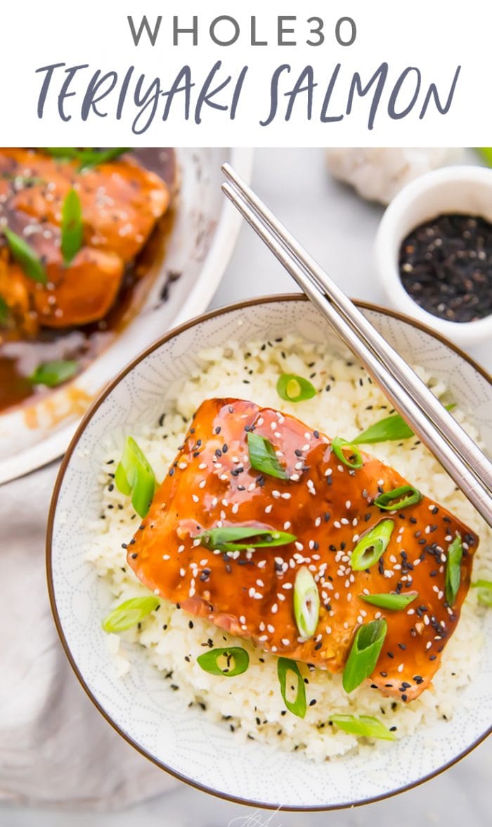 Whole30 Teriyaki Salmon Pinterest graphic