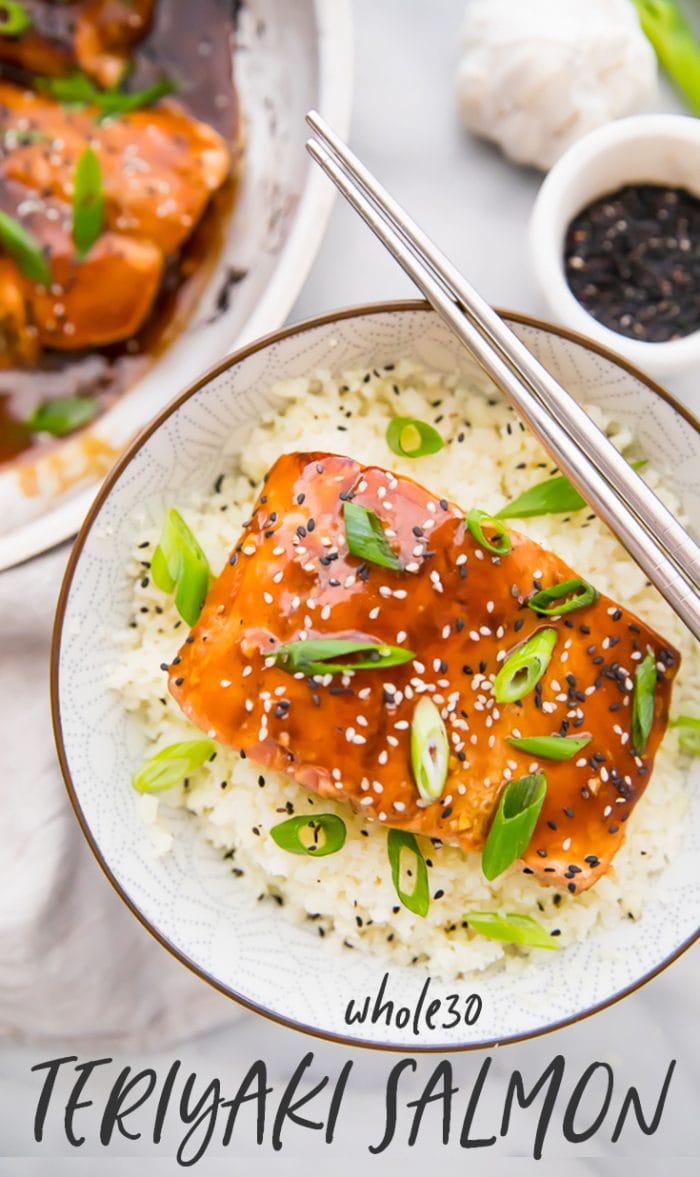 Whole30 Teriyaki Salmon Pinterest graphic