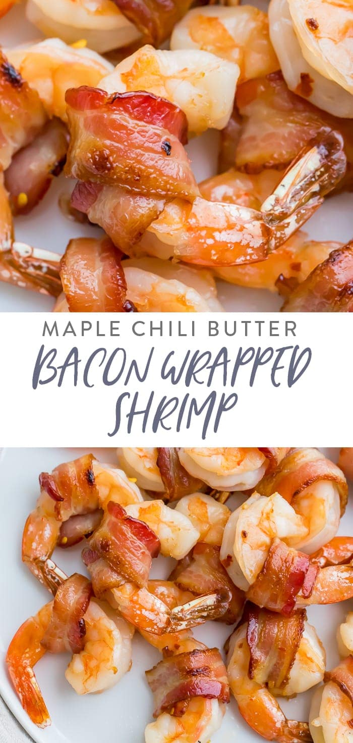 Bacon Wrapped Shrimp Pinterest graphic