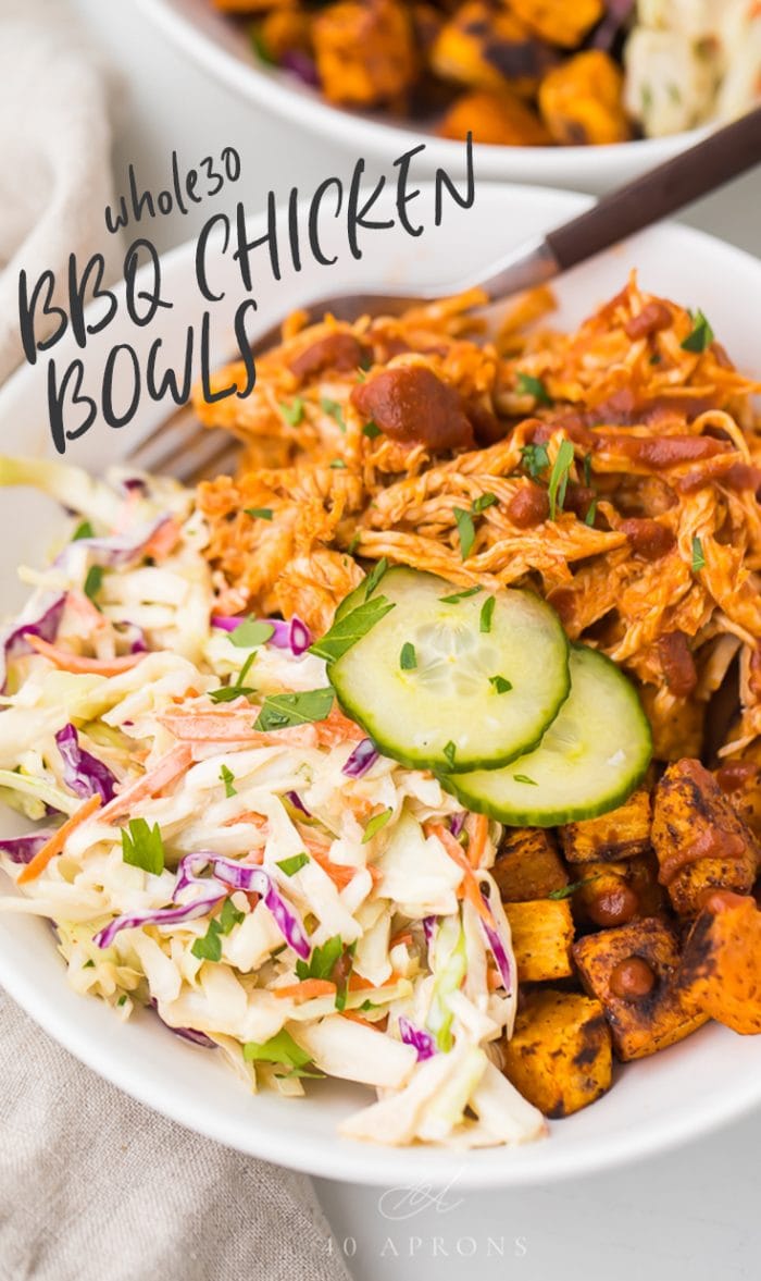 BBQ Chicken Bowls (Whole30, Paleo) Pinterest graphic