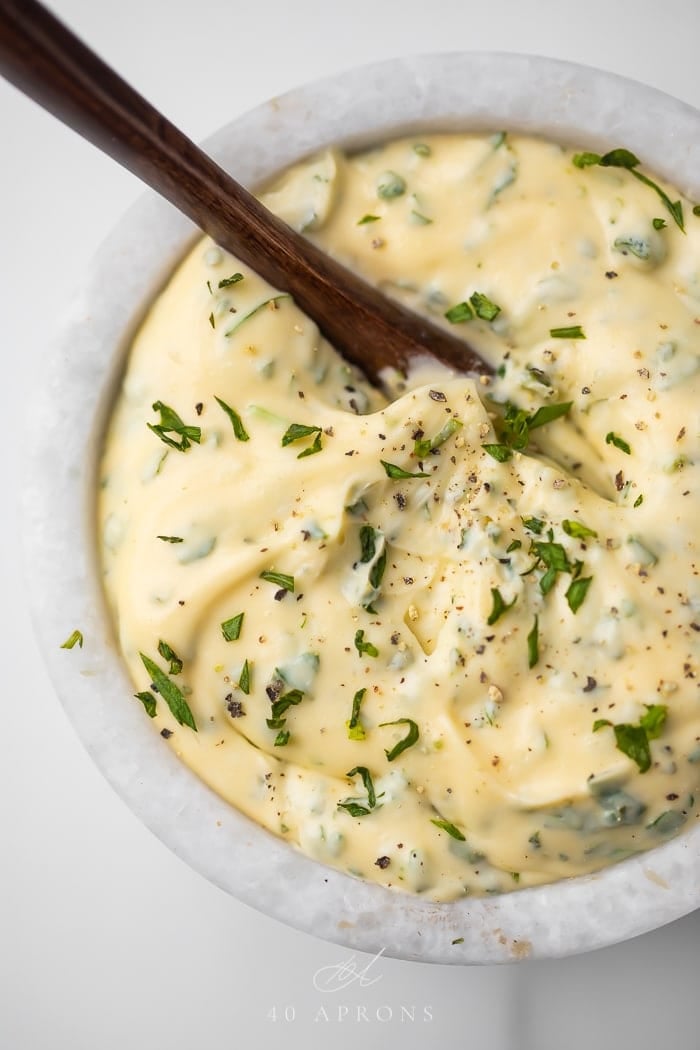 Bowl of bearnaise sauce