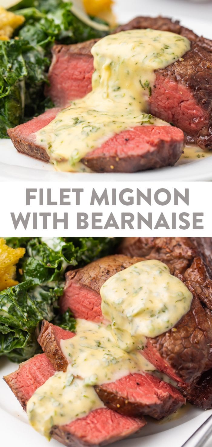 Filet Mignon with Bearnaise Sauce Pinterest graphic