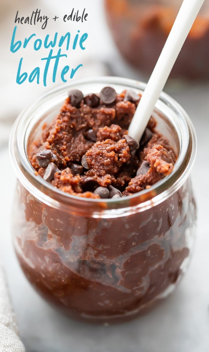 Healthy Edible Brownie Batter Pinterest graphic