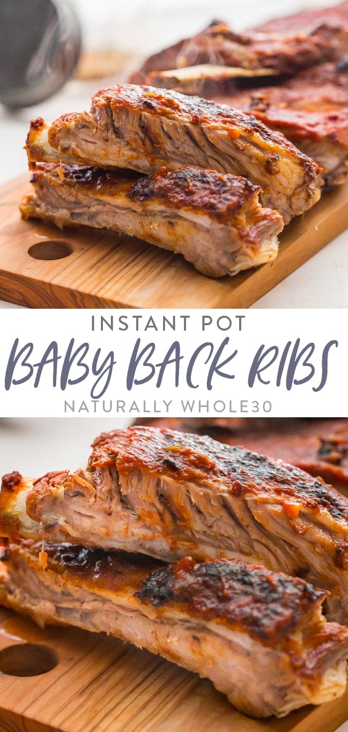 Instant Pot Baby Back Ribs (Whole30) Pinterest graphic