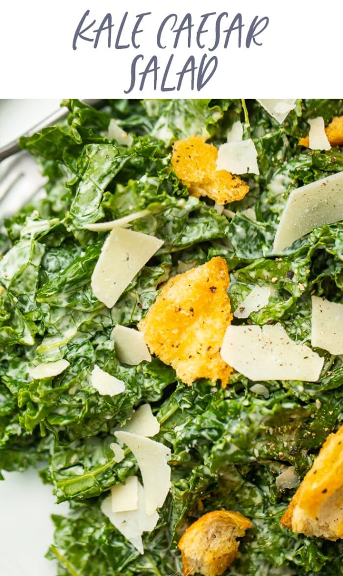 Kale Caesar Salad Pinterest graphic