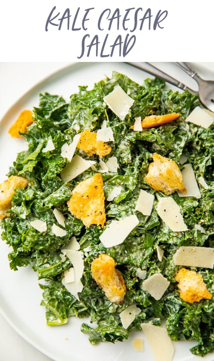 Kale Caesar Salad Pinterest graphic