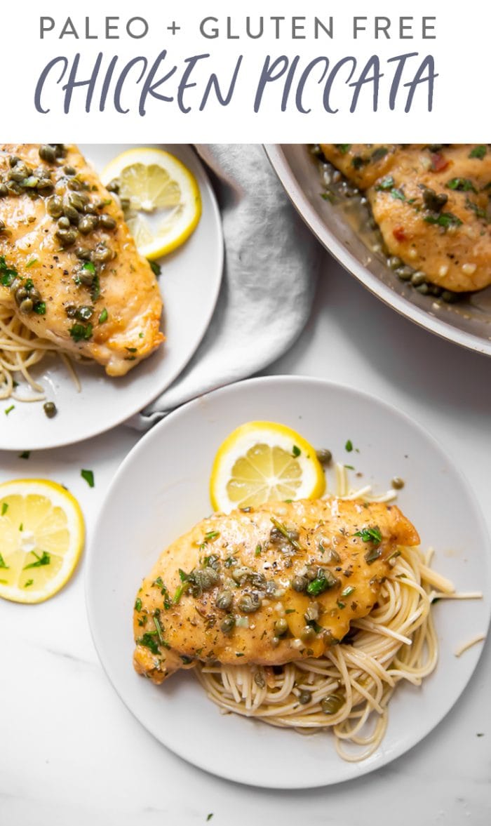 Chicken Piccata (Paleo, Gluten Free) Pinterest graphic