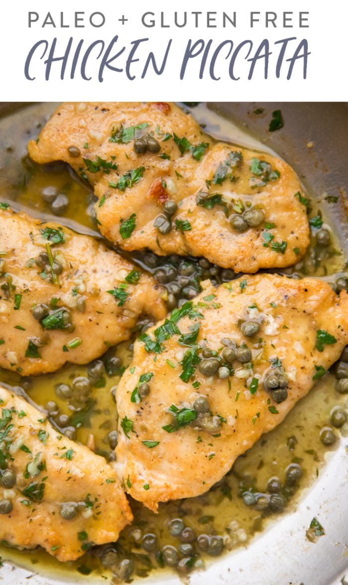 Chicken Piccata (Paleo, Gluten Free) Pinterest graphic