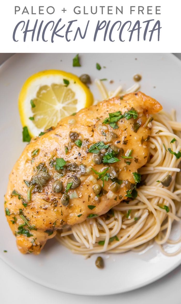 Chicken Piccata (Paleo, Gluten Free) Pinterest graphic