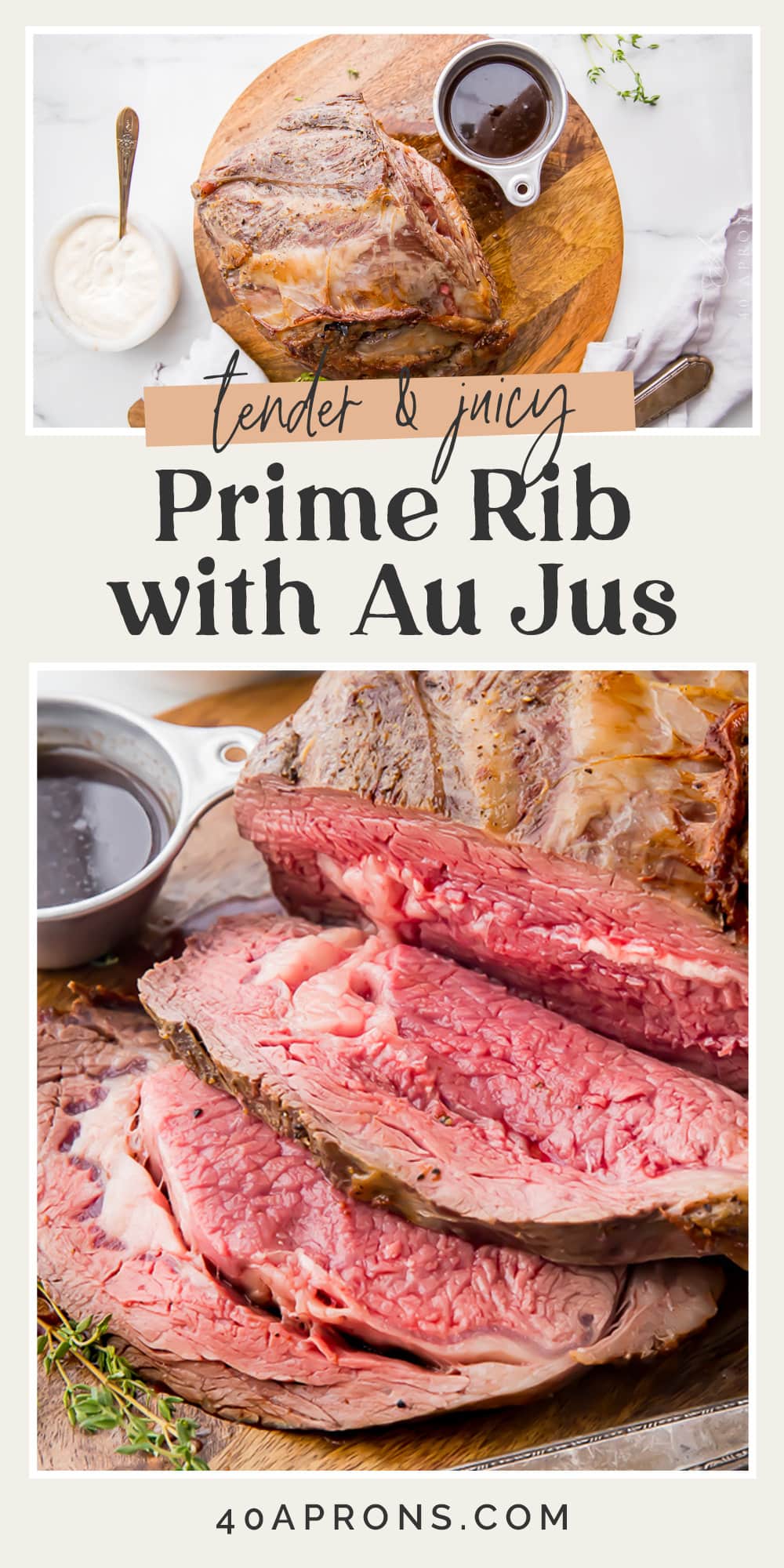 Pin graphic for prime rib with au jus.