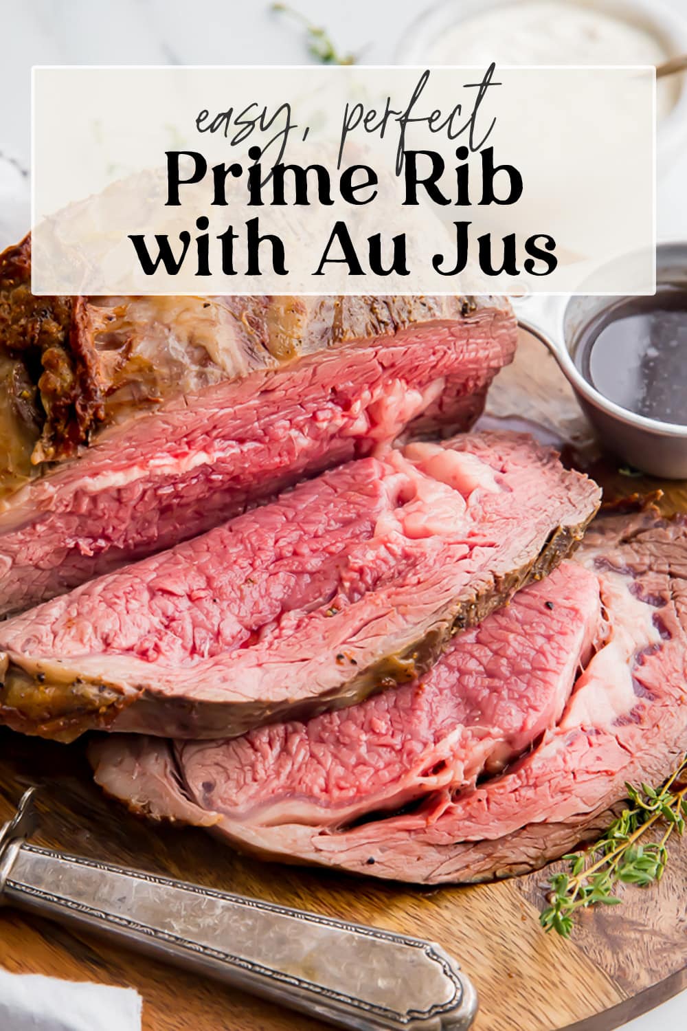 Pin graphic for prime rib with au jus.