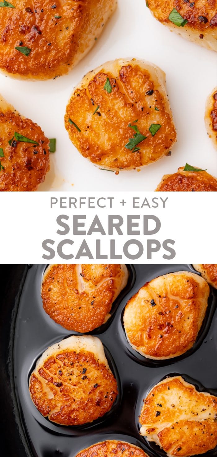 Easy Seared Scallops Pinterest graphic