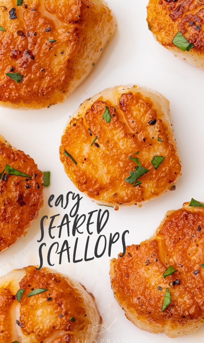 Easy Seared Scallops Pinterest graphic