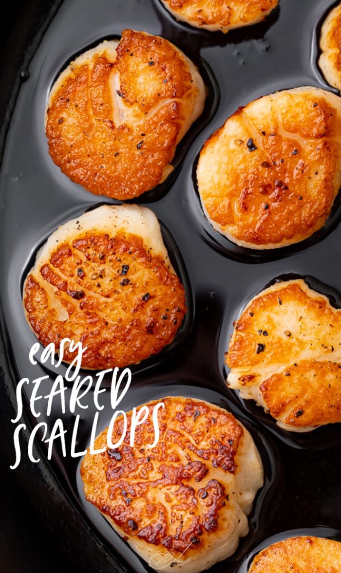 Easy Seared Scallops Pinterest graphic