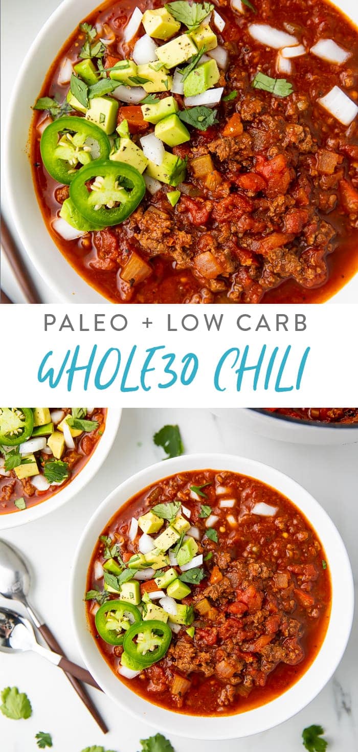 Whole30 Chili Pinterest graphic