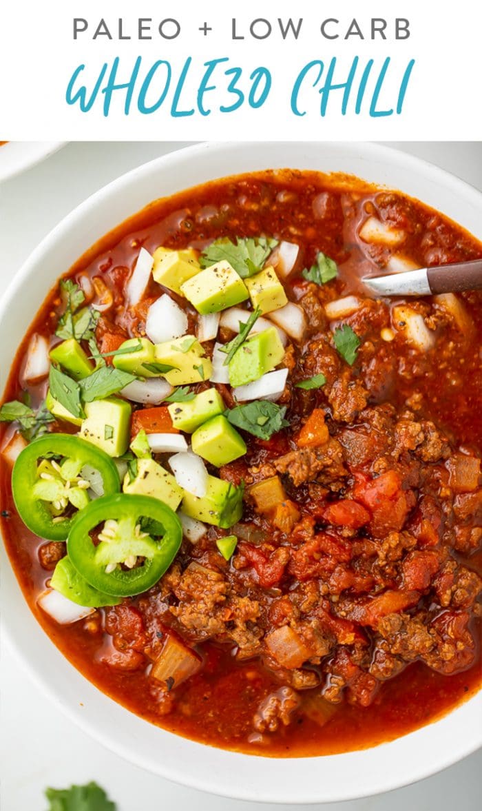 Whole30 Chili Pinterest graphic