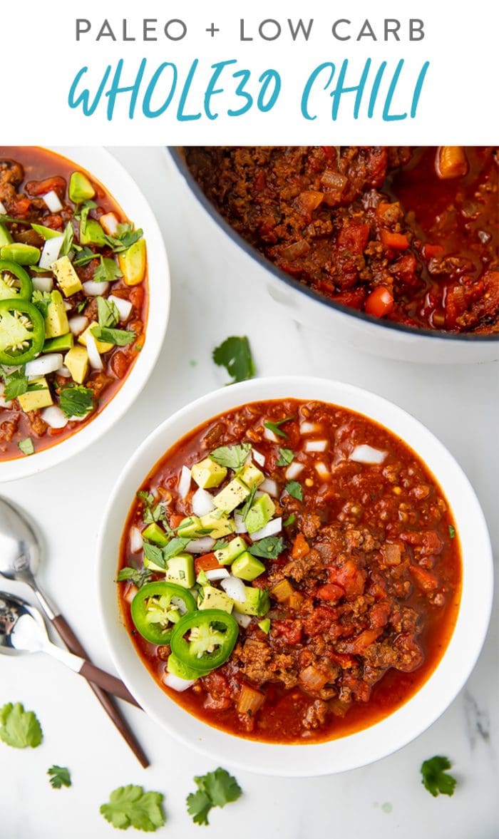 Whole30 Chili Pinterest graphic